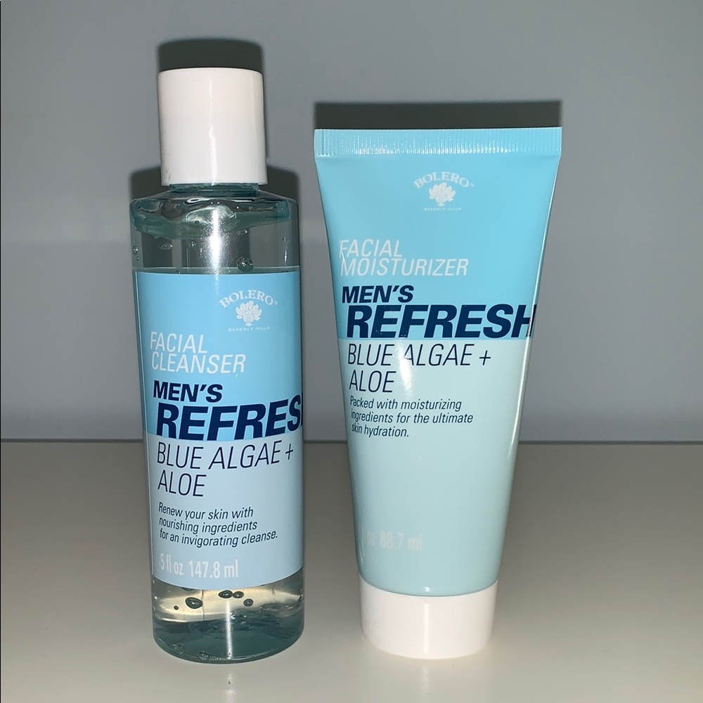 Men's Refresh Facial Cleanser and Moisturizer Set - Blue